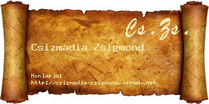 Csizmadia Zsigmond névjegykártya