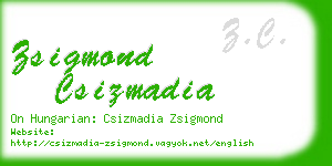 zsigmond csizmadia business card